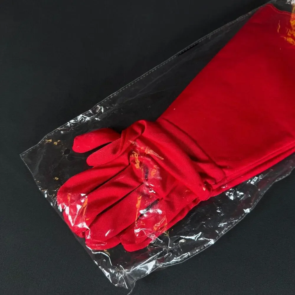Red Gloves Costume Accessory 1 Size Fits Cosplay Spirit Halloween Red Hero Cuff